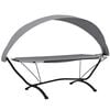 vidaXL Outdoor Lounge Bed with Canopy Grey Steel and Oxford Fabric