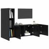 vidaXL TV Wall Unit Wall-mounted 5 pcs Black Oak Engineered Wood