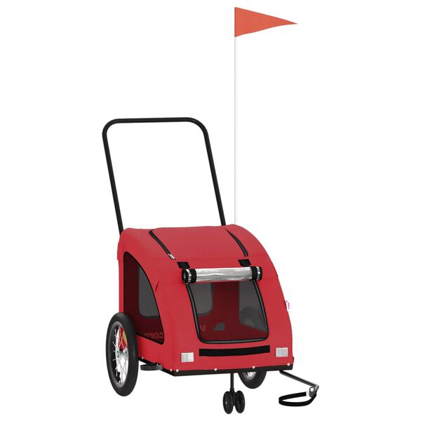 vidaXL Pet Bike Trailer Red Oxford Fabric and Iron