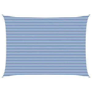 vidaXL Sunshade Sail Blue and White 5 x 6 m HDPE