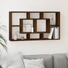 vidaXL Wall Display Shelf 8 Compartments Smoked Oak