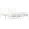 vidaXL Metal Bed Frame without Mattress with Footboard White 140x200cm