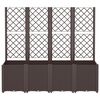 vidaXL Garden Planter with Trellis Brown 160x40x140 cm PP