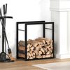 vidaXL Firewood Rack Matt Black 50x28x56 cm Steel