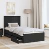 vidaXL Bed Frame with Drawer Black 90 x 200 cm Engineer Wood