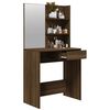 vidaXL Dressing Table with Mirror Brown Oak 74.5x40x141 cm