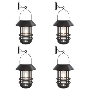 vidaXL Solar Outdoor Wall Lanterns 4 pcs White