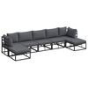 vidaXL Garden Sofa Set with Cushion Black Aluminium