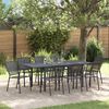 vidaXL Garden Dining Set 9 pcs Steel