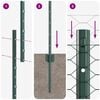 vidaXL Fence with Post Green 1.6 x 10 m Steel and PVC