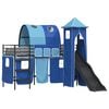 vidaXL Kids'Bunk Bed Frame Plain Black and Blue 100 x 190 cm Metal