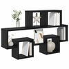 vidaXL Wall Shelf with Shelf Black oak 82 x 15 x 51 cm Engineered wood