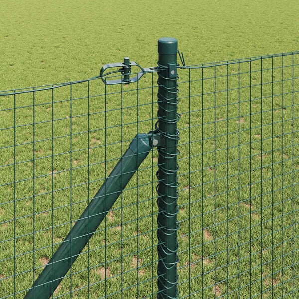 vidaXL Fence Post Green 25 x 1.2 m (25 x 25 mm mesh) Steel and PVC
