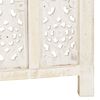 vidaXL Hand carved 4-Panel Room Divider White 160x165 cm Solid Mango Wood
