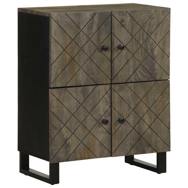 vidaXL Sideboard Black 60x33x75 cm Solid Wood Mango