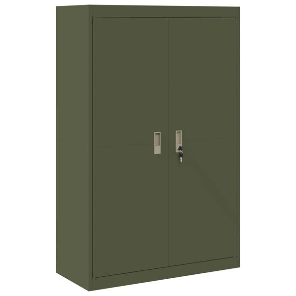 vidaXL Storage Cabinet 2 pcs Olive Green 90 x 40 x 140 cm Steel