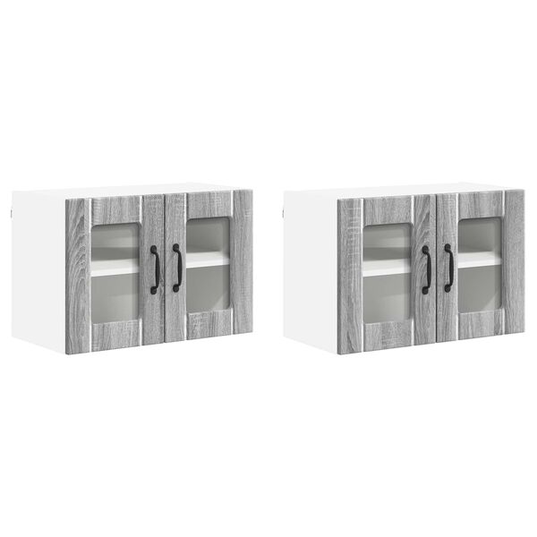 vidaXL Kitchen Cabinet 2 pcs Grey Sonoma 60 x 31 x 40 cm