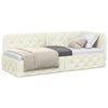 vidaXL Corner Bed Frame with Headboard Cream 80 x 200 cm Velvet