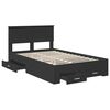 vidaXL Bed Frame with Headboard Black 120 x 190 cm Engineered Wood