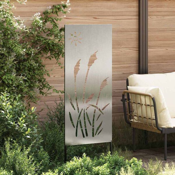vidaXL Garden Privacy Screen Silver 50 x 140 cm Stainless steel