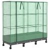 vidaXL Garden Planter with Greenhouse Cover&Wheels 3 pcs Light Grey PP