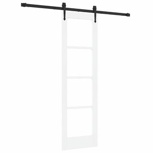 vidaXL Sliding Door White 61 x 198.5 cm Solid Pine Wood and Glass