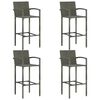 vidaXL 5 Piece Outdoor Bar Set with Armrest Poly Rattan Grey