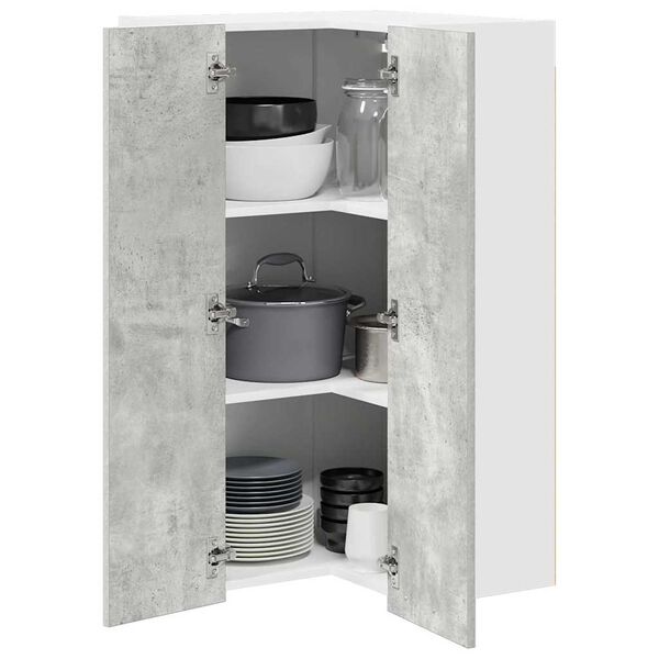 vidaXL Hanging Cabinet Concrete Grey and White 57 x 57 x 100 cm