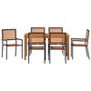 vidaXL Garden Dining Set 7 pcs Black Solid Acacia Wood
