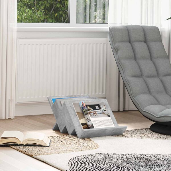 vidaXL Magazine Rack Concerte Grey 53 x 40 x 28.5 cm Engineered Wood