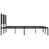 vidaXL Metal Bed Frame without Mattress with Headboard Black 193x203cm