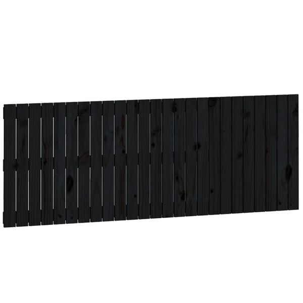 vidaXL Wall Headboard Black 159.5x3x60 cm Solid Wood Pine