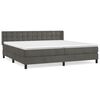 vidaXL Box Spring Bed with Mattress Dark Grey 200x200 cm Velvet
