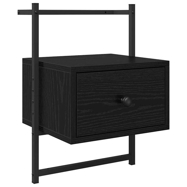 vidaXL Bedside Cabinet Black Oak 35 x 30 x 51 cm Engineered Wood