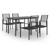 vidaXL Dining Set | Black | Glass | Standard | Durable | Dining Set