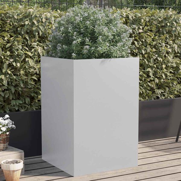 vidaXL Planter Silver 52x48x75 cm Galvanised Steel