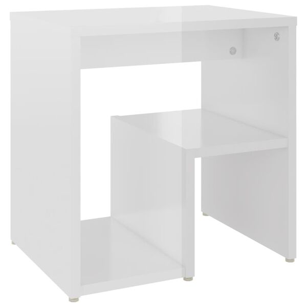 vidaXL Bed Cabinet High Gloss White 40x30x40 cm Engineered Wood