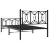 vidaXL Metal Bed Frame without Mattress with Footboard Black 100x200cm