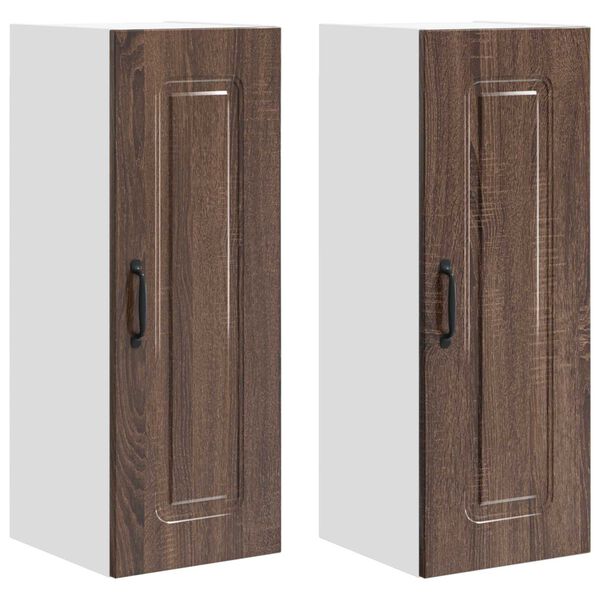 vidaXL Kitchen Cabinet Kalmar 2 pcs Brown Oak 30 x 31 x 80 cm