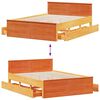 vidaXL Bed Frame without Mattress with Headboard Wax Brown 160x200 cm Solid Wood Pine