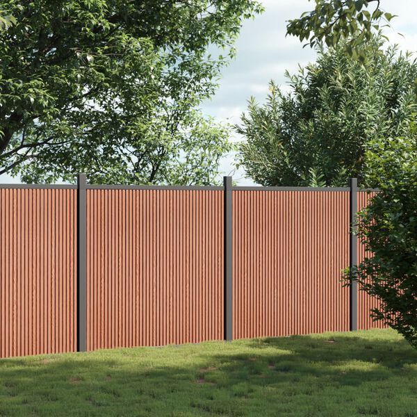 vidaXL Fence Panel Brown 353x186 cm WPC