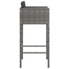 vidaXL Bar Stools with Cushions 2 pcs Grey Poly Rattan