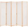 vidaXL 5-Panel Room Divider Cream 200x170x4 cm Fabric