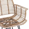 vidaXL Dining Chair 2 pcs Natural 44 x 44 x 74 cm Rattan and Iron