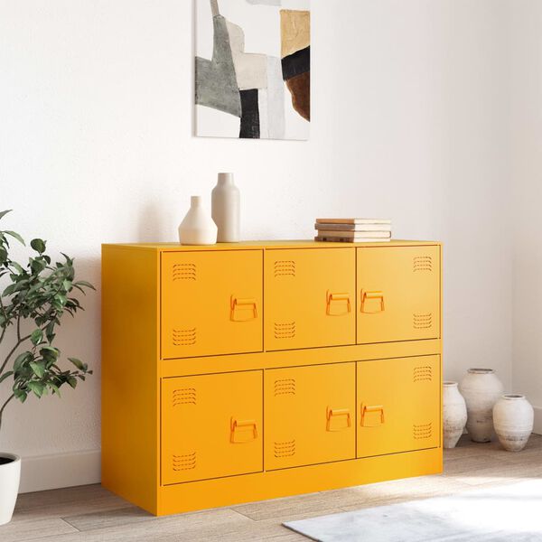 vidaXL Sideboard Mustard Yellow 99x39x73 cm Steel