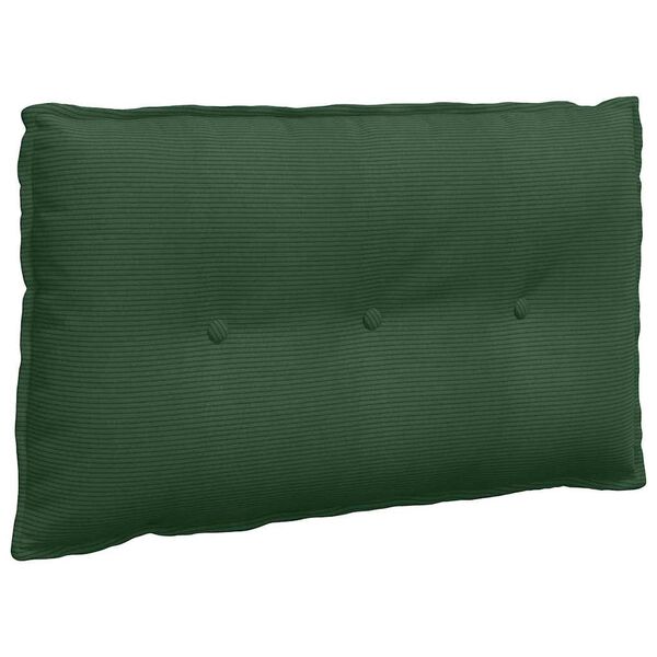 vidaXL Back Pillow Jungle Green 80 x 50 cm Corduroy Fabric