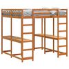 vidaXL Loft Bed with Desk and Ladder Wax Brown 200x200 cm Solid Wood Pine