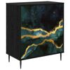 vidaXL Chest of Drawers WIJHE Teal marble print 66 x 36.5 x 76 cm