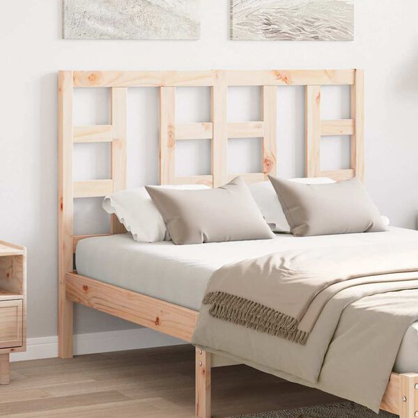 vidaXL Bed Headboard 126x4x100 cm Solid Wood Pine