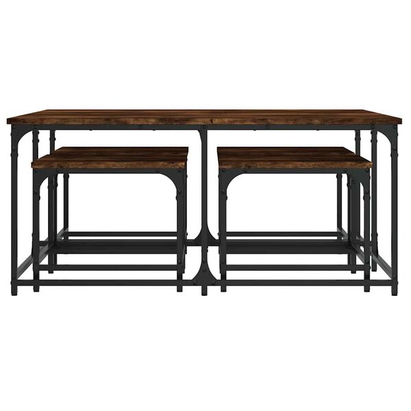 vidaXL Nesting Coffee Tables 5 pcs Smoked Oak Engineered Wood